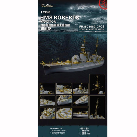 FLYHAWK FH350168 for TRUMPETER 05335 1/350 HMS ROBERTS GOLD MEDAL VERSION Photoetch Enhancement Parts Photoetch Set Etched Parts BATTLESHIP model kits super detail