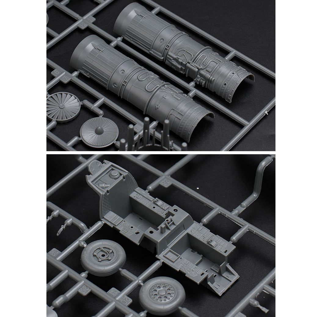 花田制造 GWH L4822 F-15E Strike Eagle Dual Roles Fighter Model Kit, 1/48 Scale Military Aircraft with Ground Attack Weapons, Grey Plastic Assembly Kit