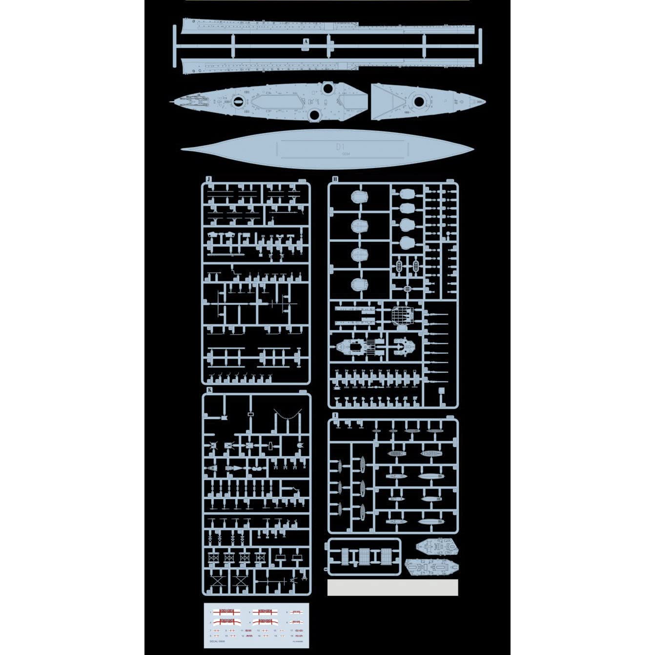 花田制造 Flyhawk FH1311S 1/700 HMS Invincible 1914 Deluxe Edition Plastic Model Kit