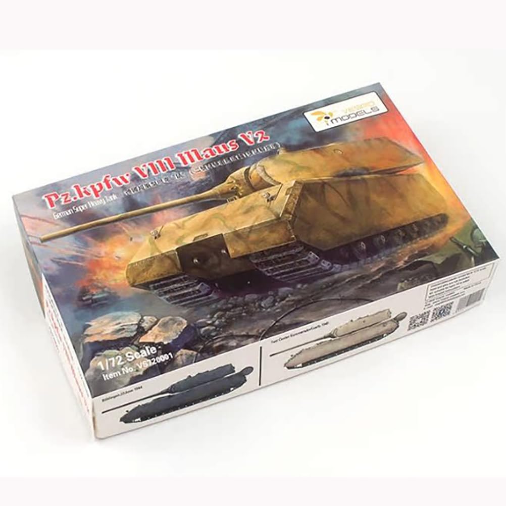 花田制造 Pz.kpfw VIII Maus V2 Geman Super Heavy Tank Model Kit, 1/72 Scale, Military Vehicle VESPID Models VS720001