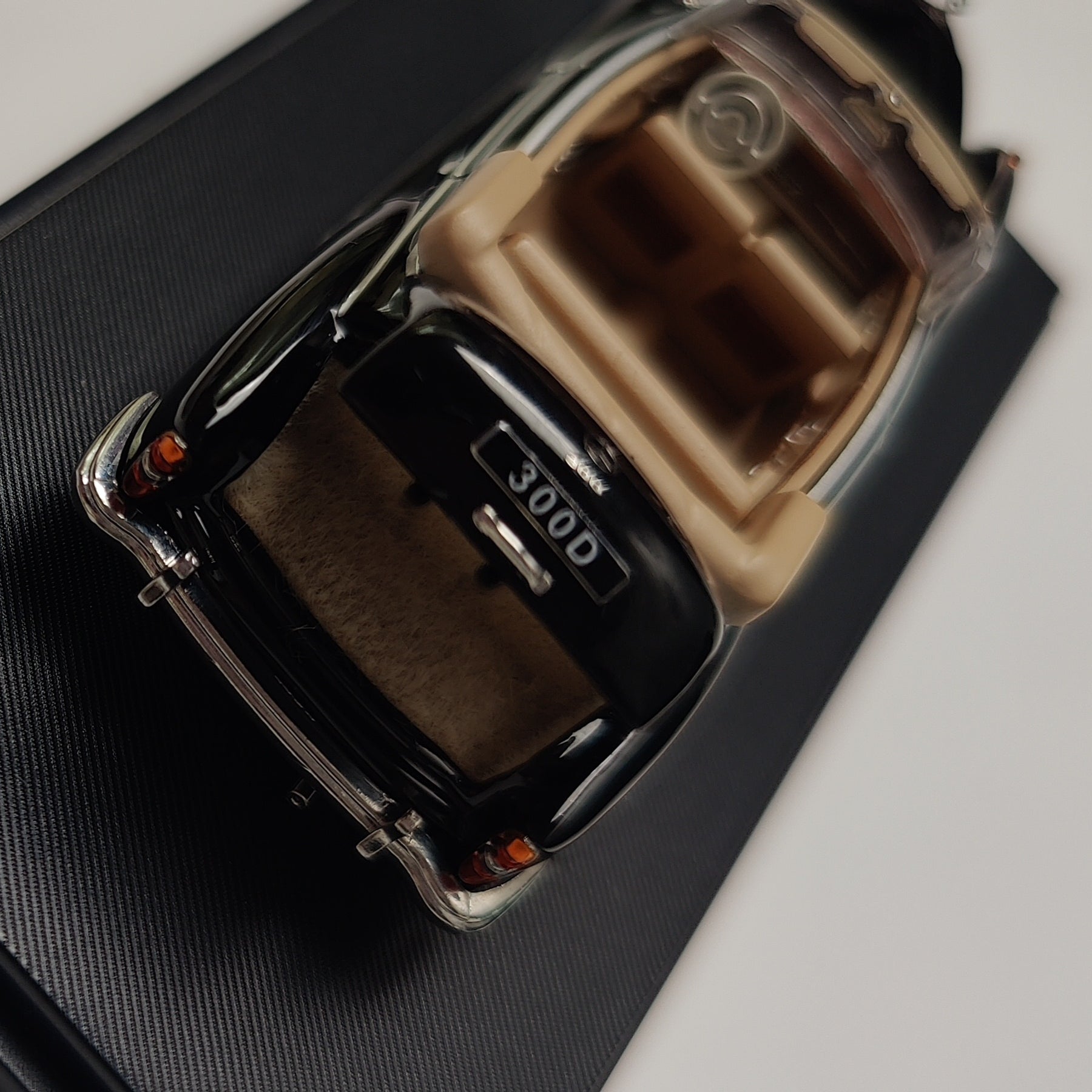 1959 Mercedes-Benz 300D Die-Cast Model Car, 1/64 Scale Collectible with Display Base, Black