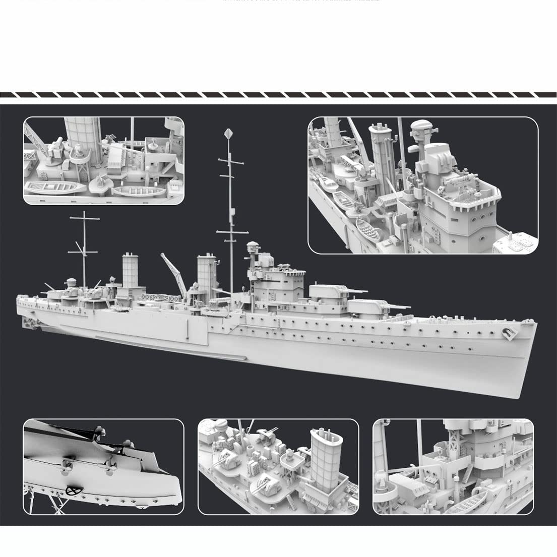 FLYHAWR FH1109S 1/700 HMS Penelope 1940 British Navy Light Cruiser Penelope 1940 Plastic Model（Deluxe Edition）