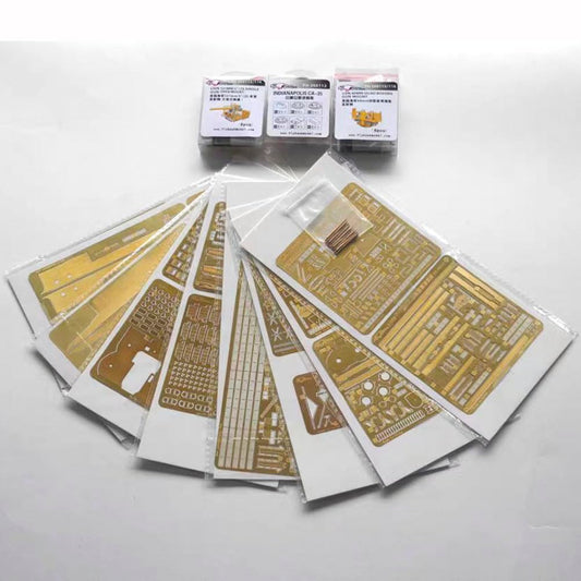 FLYHAWK FH350113(14PCS) for Trumpeter 05326 1/350 WW2 USS Heavy Cruiser Indianapolis CA-35 Photoetch Enhancement Parts Photoetch Set Etched Parts Battleship Model Kits Super Detail