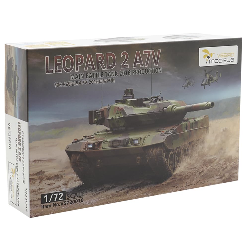 花田制造 VS720016 Leopard 2 A7V Main Battle Tank Model Kit, 1/72 Scale, 2016 Production Version