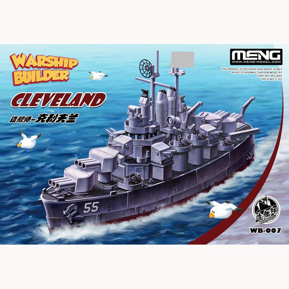 花田制造 Meng WB-007 Warship Builder Cleveland Battleship Plastic Model Kit