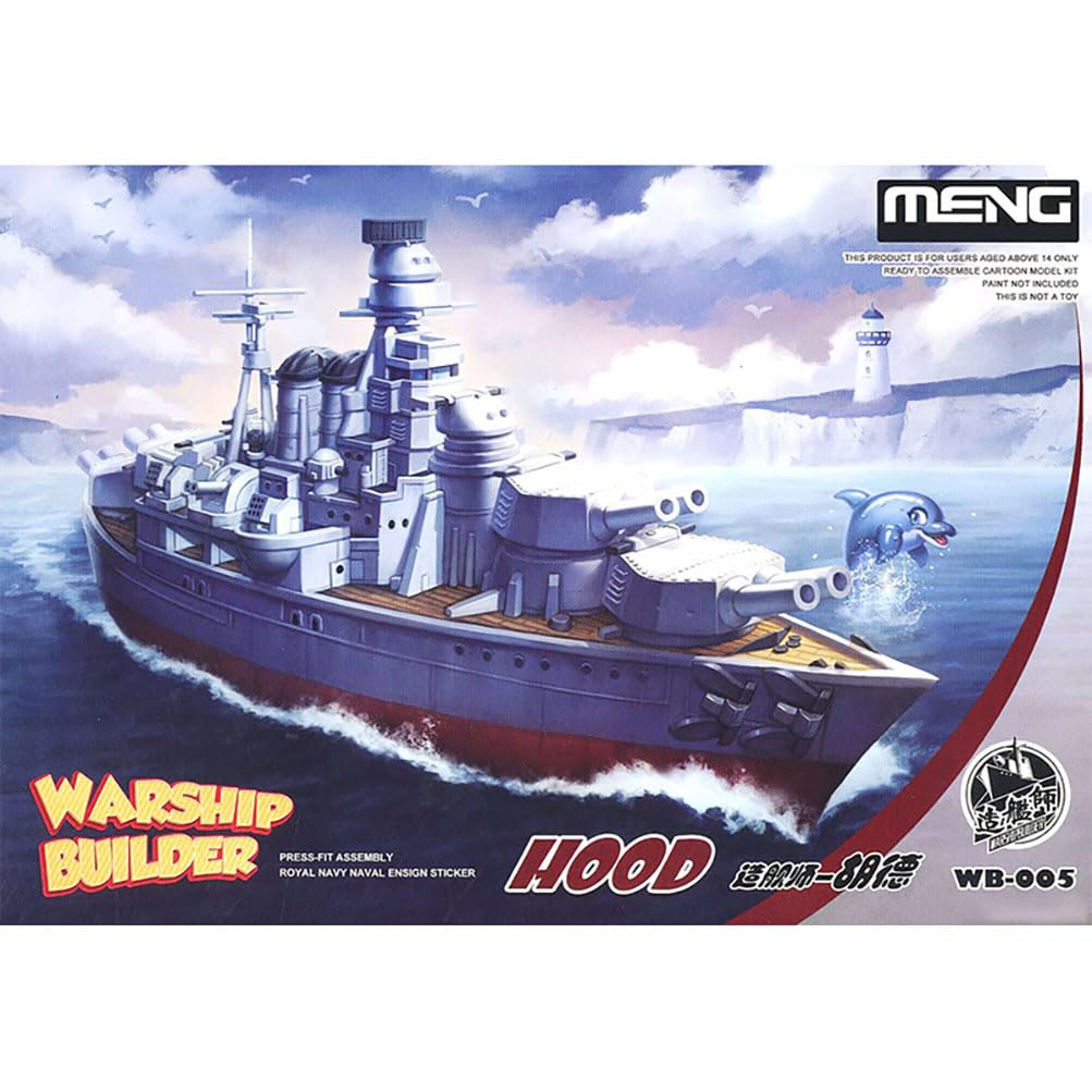 花田制造 Meng Warship Builder Hood Battleship Plastic Model Kit, WB-005