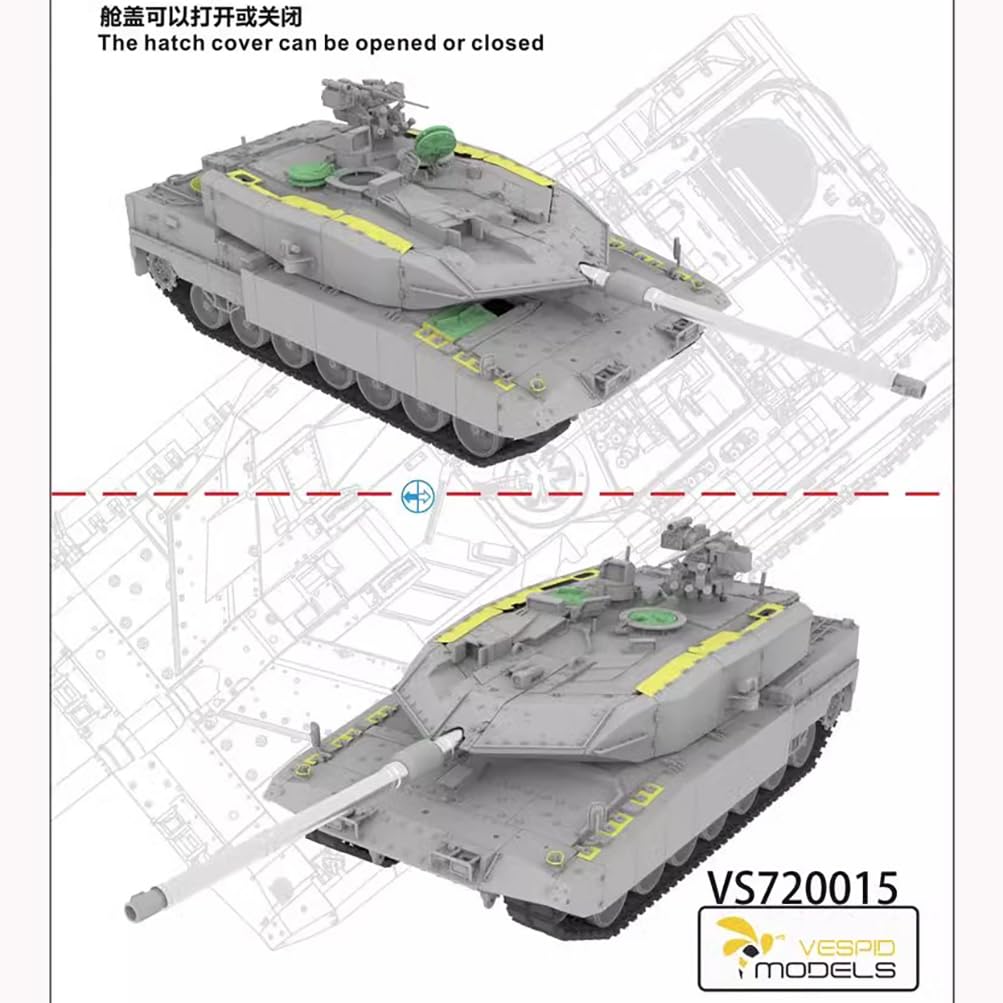 花田制造 Vespid Models VS720015 Leopard 2A7+ German Main Battle Tank, 1/72 Scale Model Kit