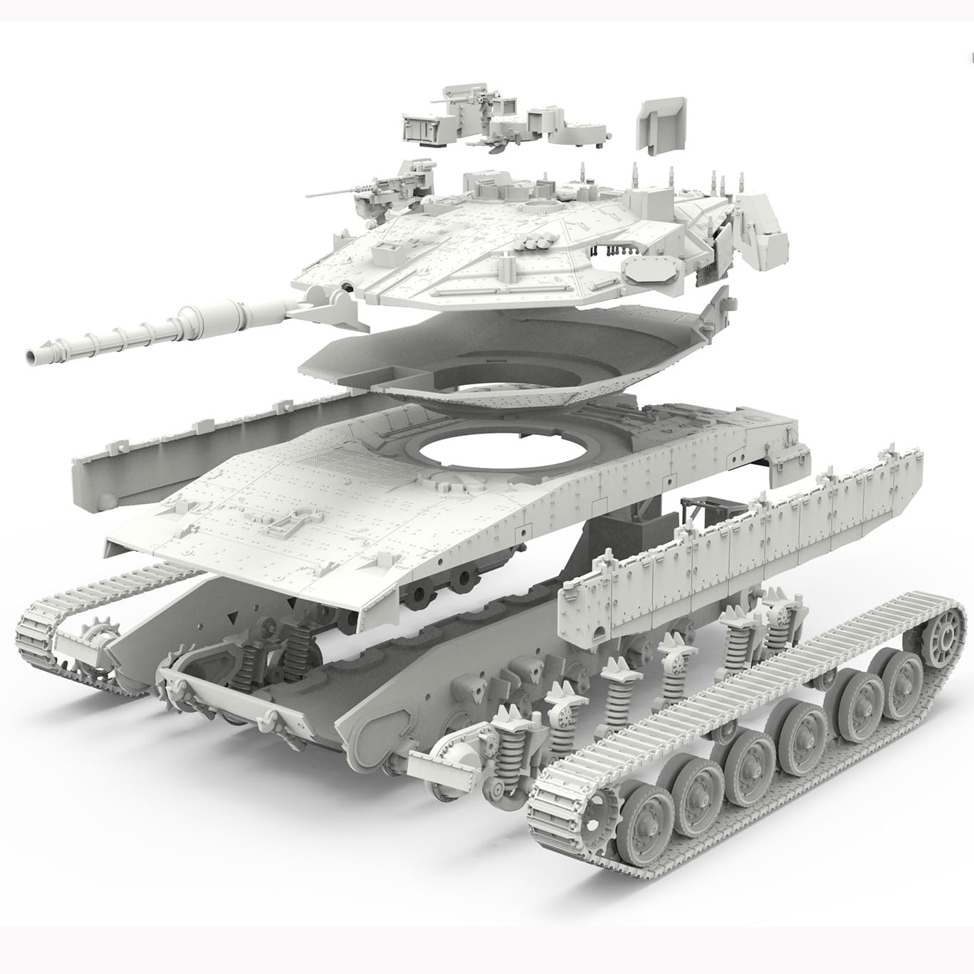 花田制造 Meng 72-006 1/72 Scale Israeli Main Battle Tank Merkava Mk.4M Model Kit w/Trophy Active Protection System