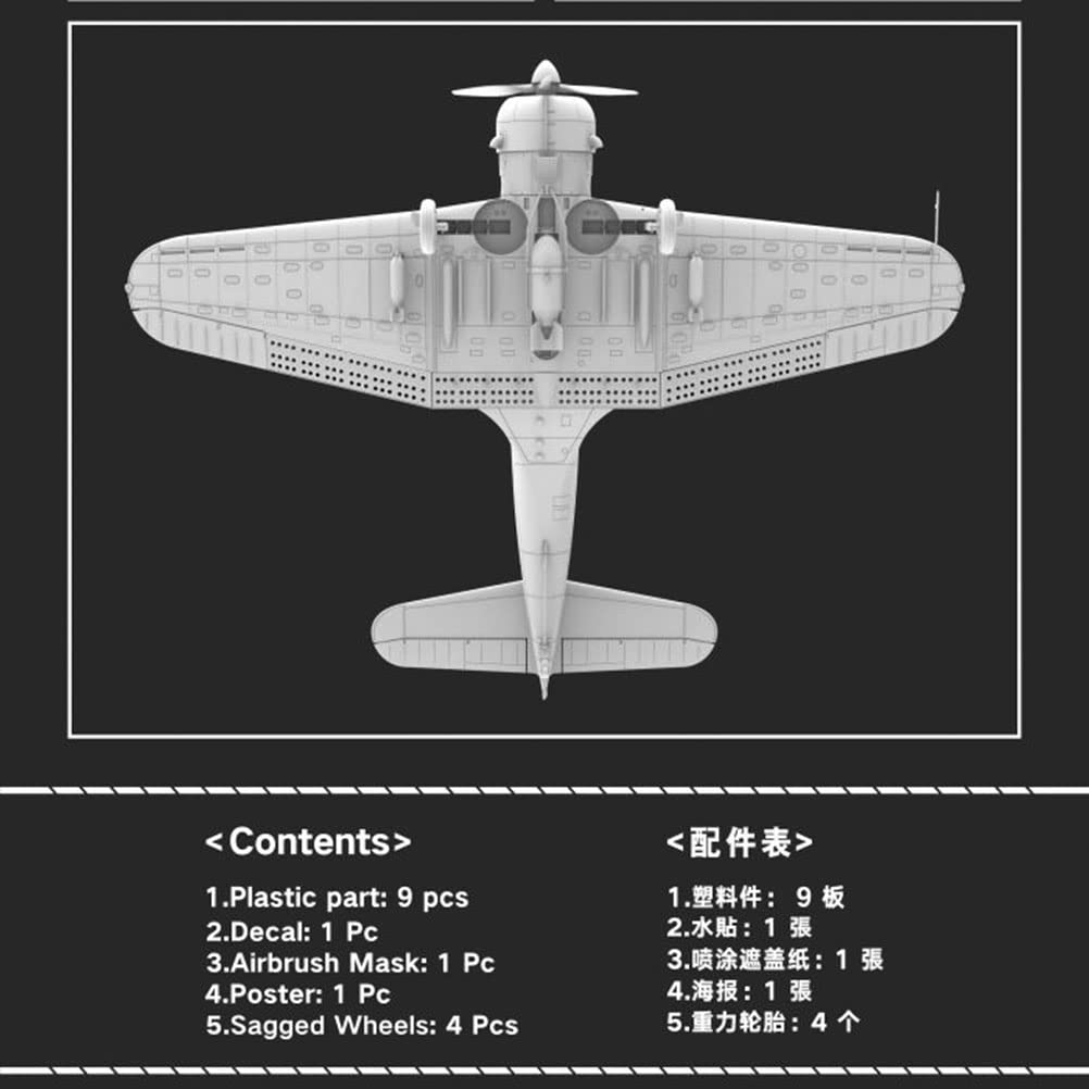 FLYHAWK FH6002 1/72 SBD-2 Dauntless Plastic Model Kit, Unassembled, Requires Assembly & Painting, Teen & Adult, Not Foldable