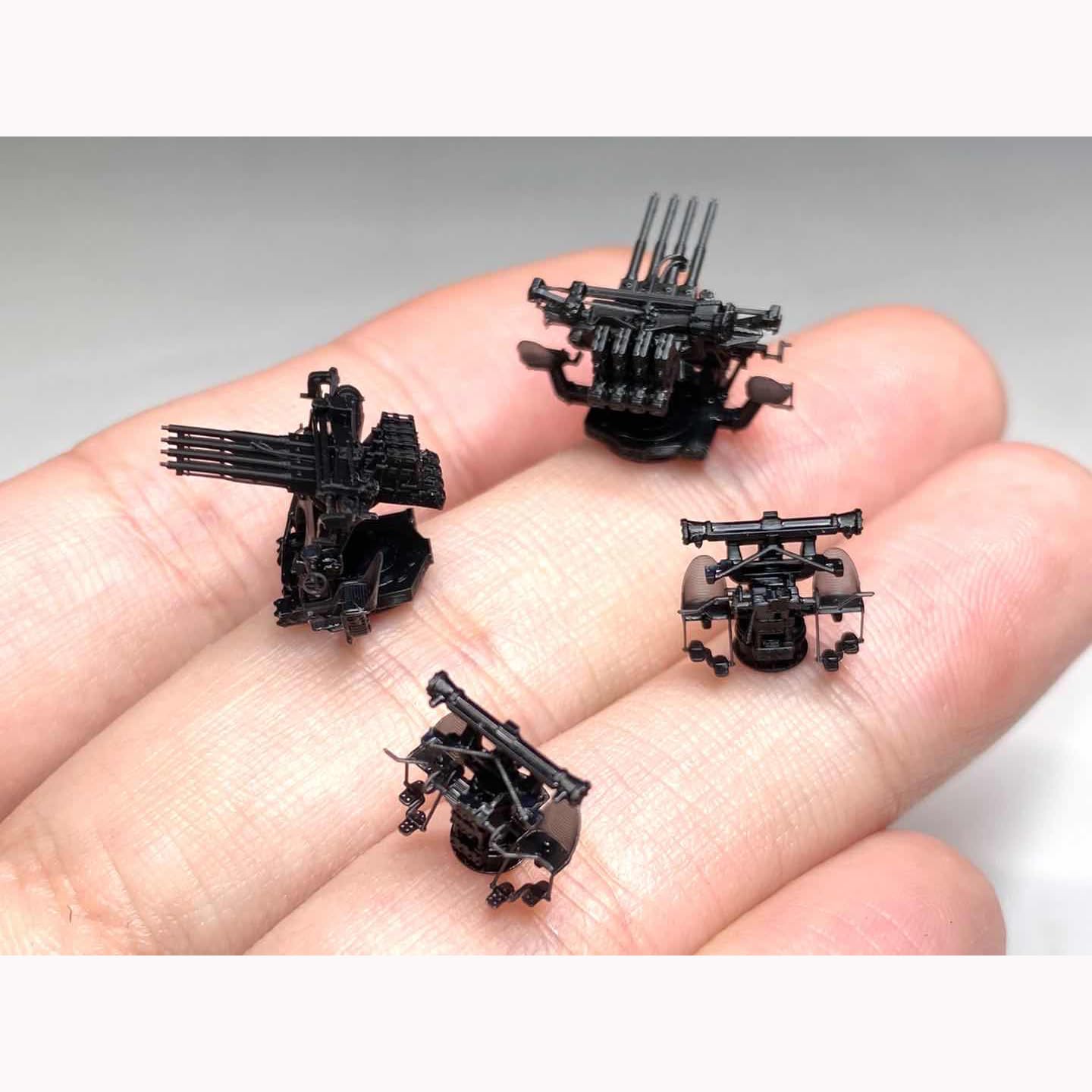 花田制造 Bunker Studio WS20034 USN 1.1" Quad AA Guns with MK44 Director 3D Print Set Model Kit, 8 Pieces, War Ships Series 1/200 Scale