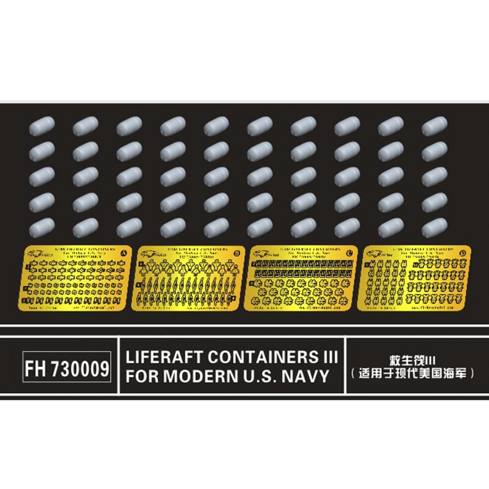 花田制造 FLYHAWK FH730009 LIFERAFT CONTAINERS 3 for Modern U.S.Navy Photoetch Enhancement Parts Photoetch Set Etched Parts