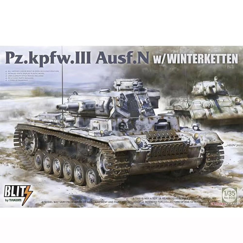 花田制造 TAKOM NO.8011 Pz.kpfw.III Ausf.Nw/Winterketten Tank Model kit,1/35 Scale