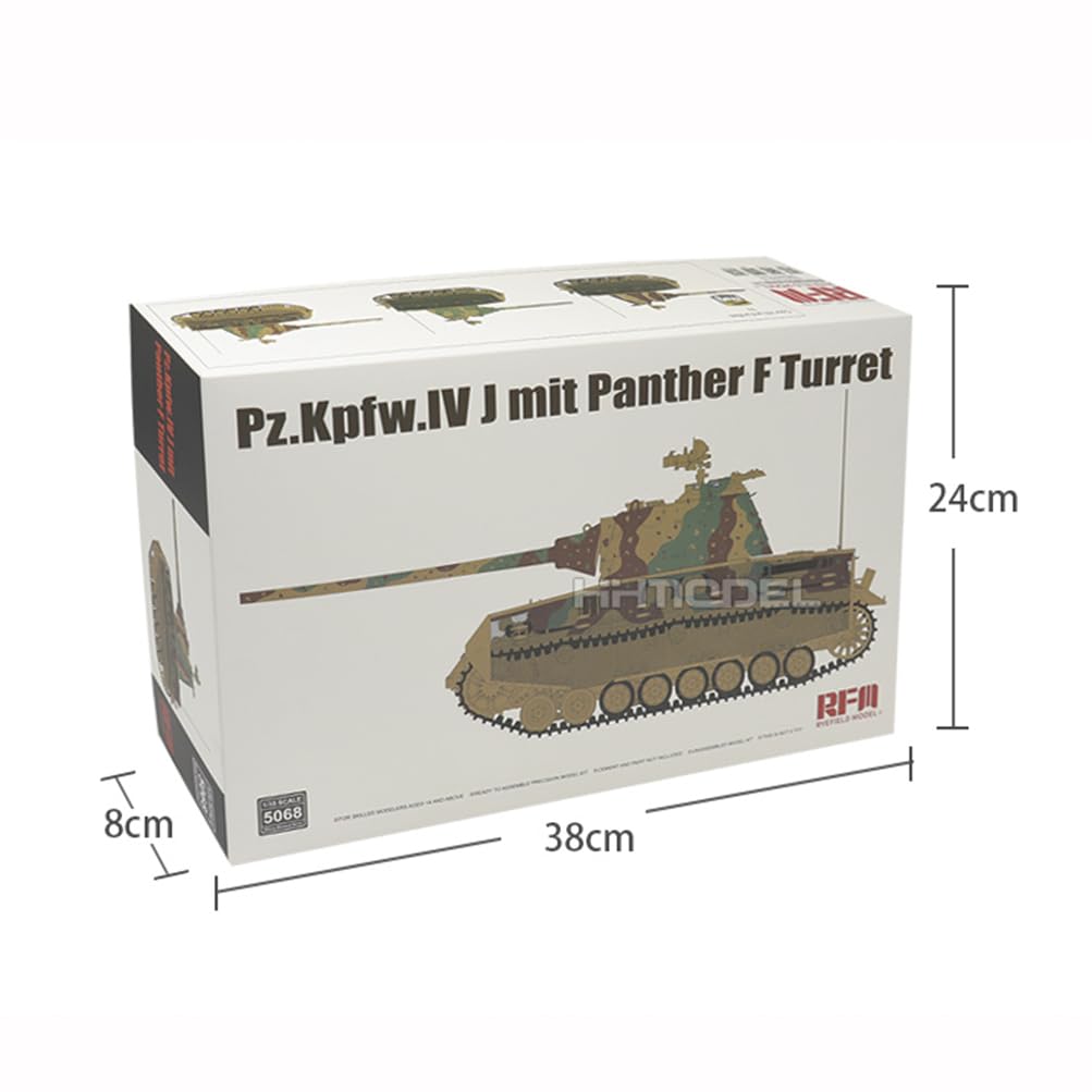 花田制造 RFM 5068 Pz.Kpfw.IV J mit Panther F Turret, 1/35 Scale Military Tank Model Kit