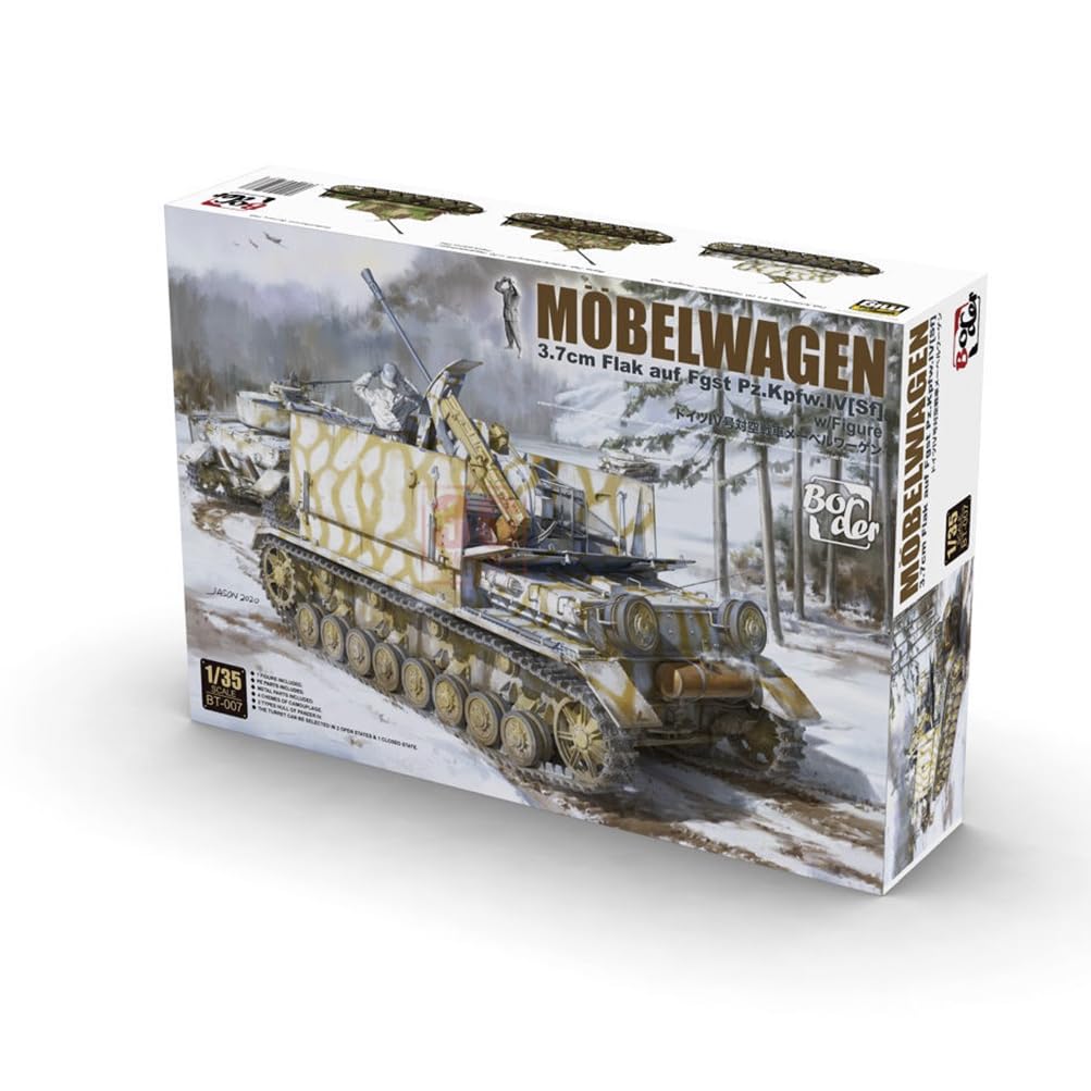 花田制造 Border Model BT-007 Mobelwagen 3.7cm Flak auf Fgst Pz.Kpfw.IV [Sf] Military Tank Model Kit, 1/35 Scale