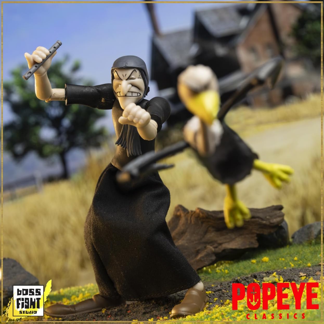 花田制造 Popeye Classic Sailor 1:12 Scale Action Figure Model, 6in, Movable, Multicolor,Villain Character with Winged Pet
