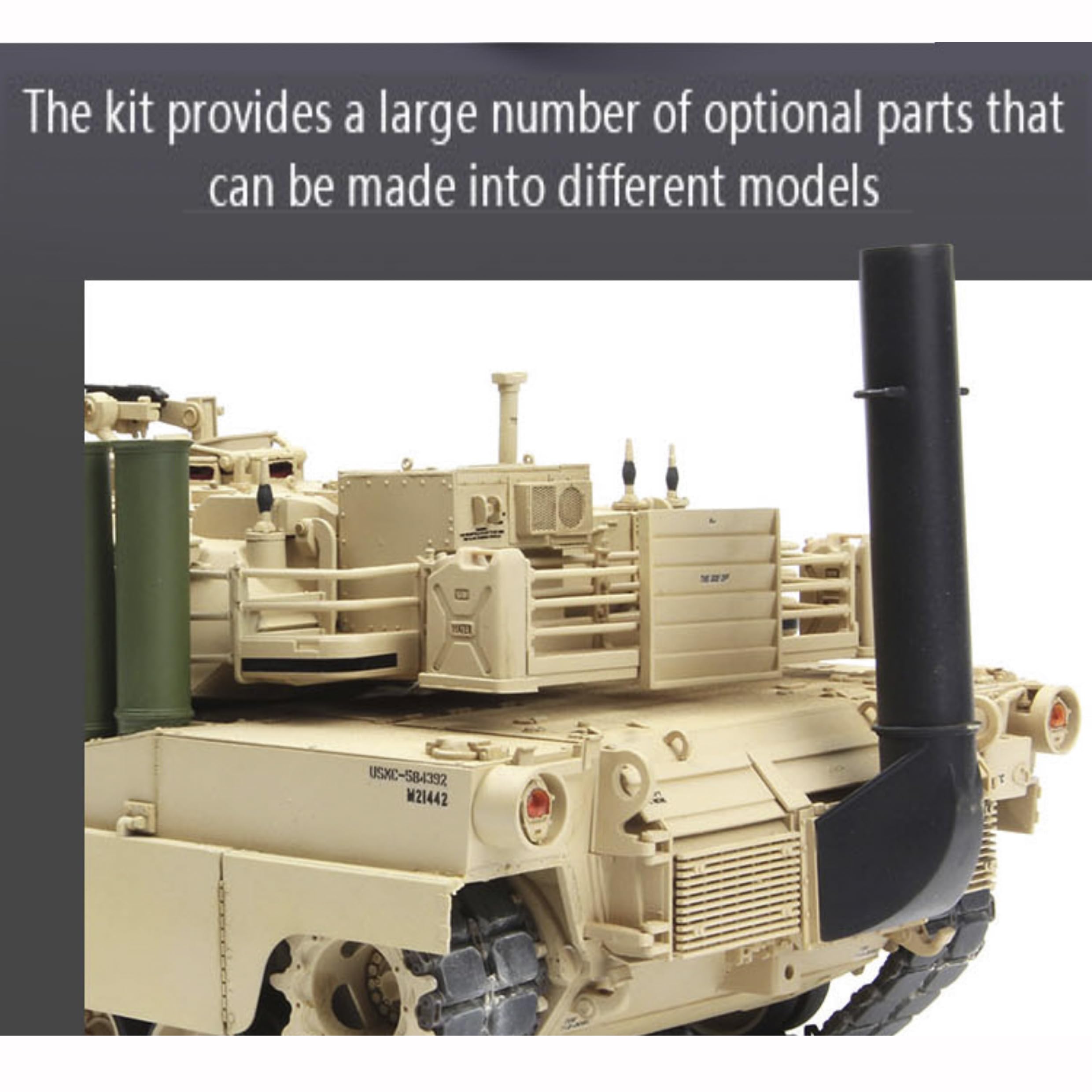 花田制造 Meng TS-032 U.S. Army M1A1 Abrams TUSK Main Battle Tank Model Kit, 1/35 Scale, Military Vehicle