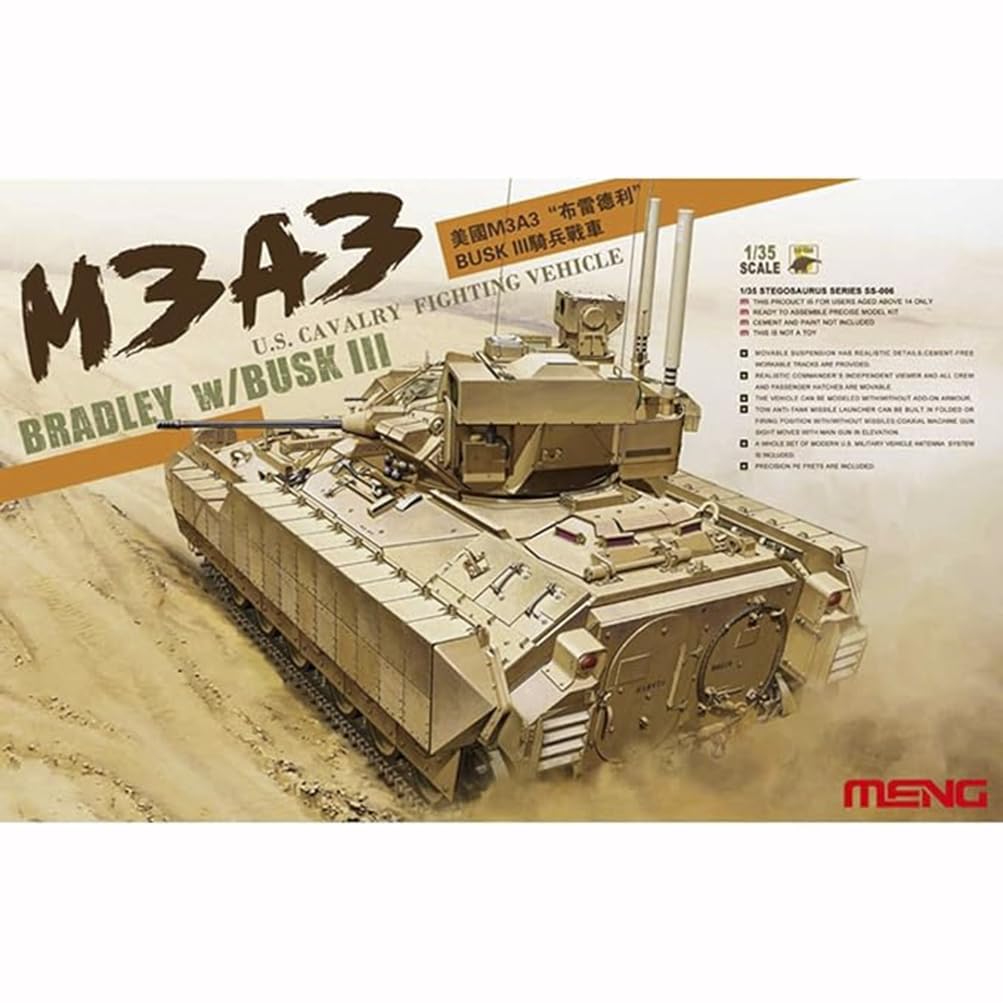 花田制造 Meng M3A3 Bradley with Busk III U.S. Cavalry Fighting Vehicle, 1/35 Scale Military Model Kit Tank Model SS-006