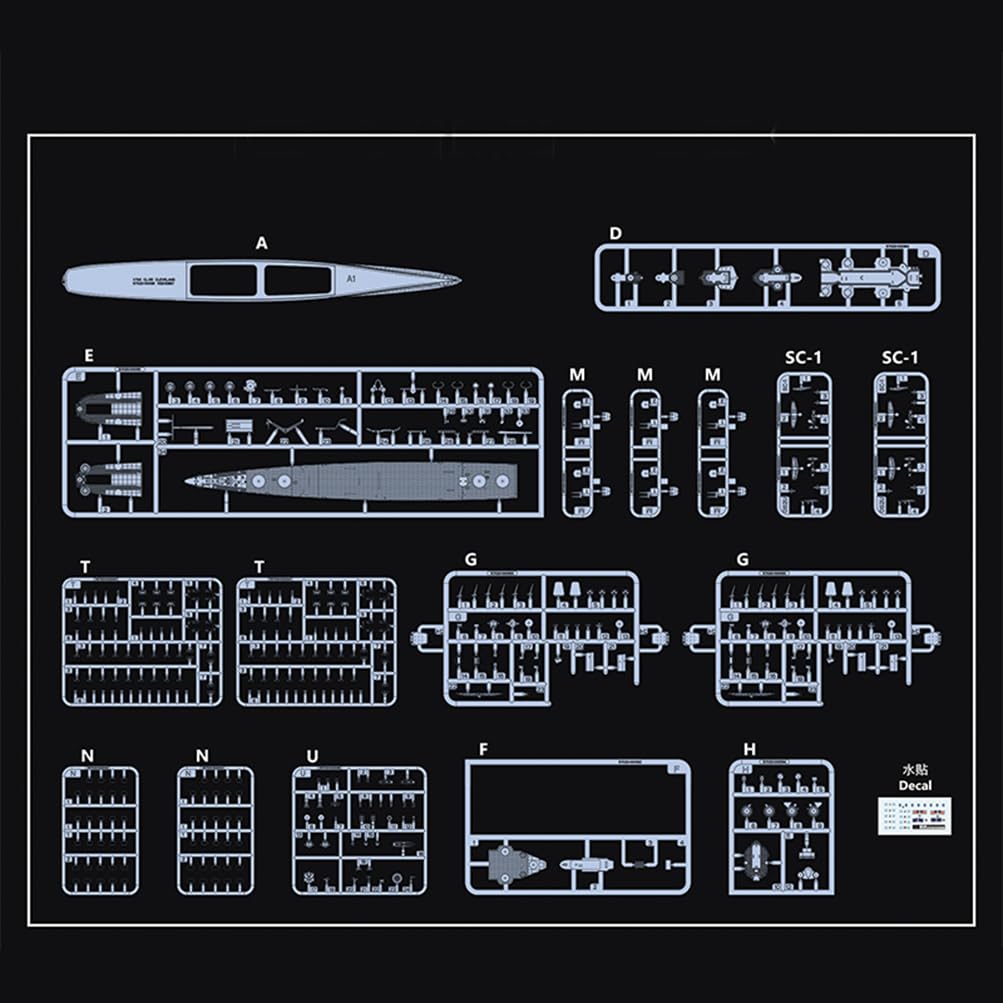 花田制造 VEE Hobby V57020 USS Cleveland CL-55 1945 Model Kit, 1/700 Scale Military Ship