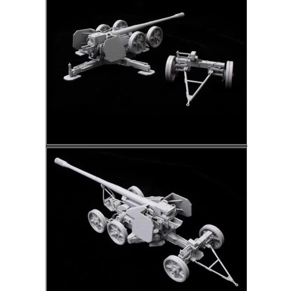 花田制造 G.W.H L3523 Great Wall Hobby 12.8cm K44 L/55 Anti-Tank Gun Model Kit, 1/35 Scale, Military Vehicle