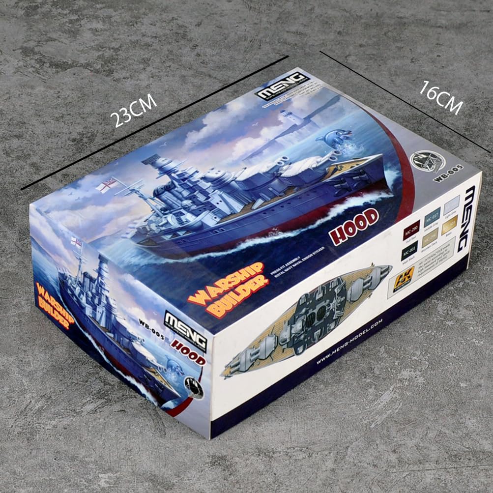 花田制造 Meng Warship Builder Hood Battleship Plastic Model Kit, WB-005