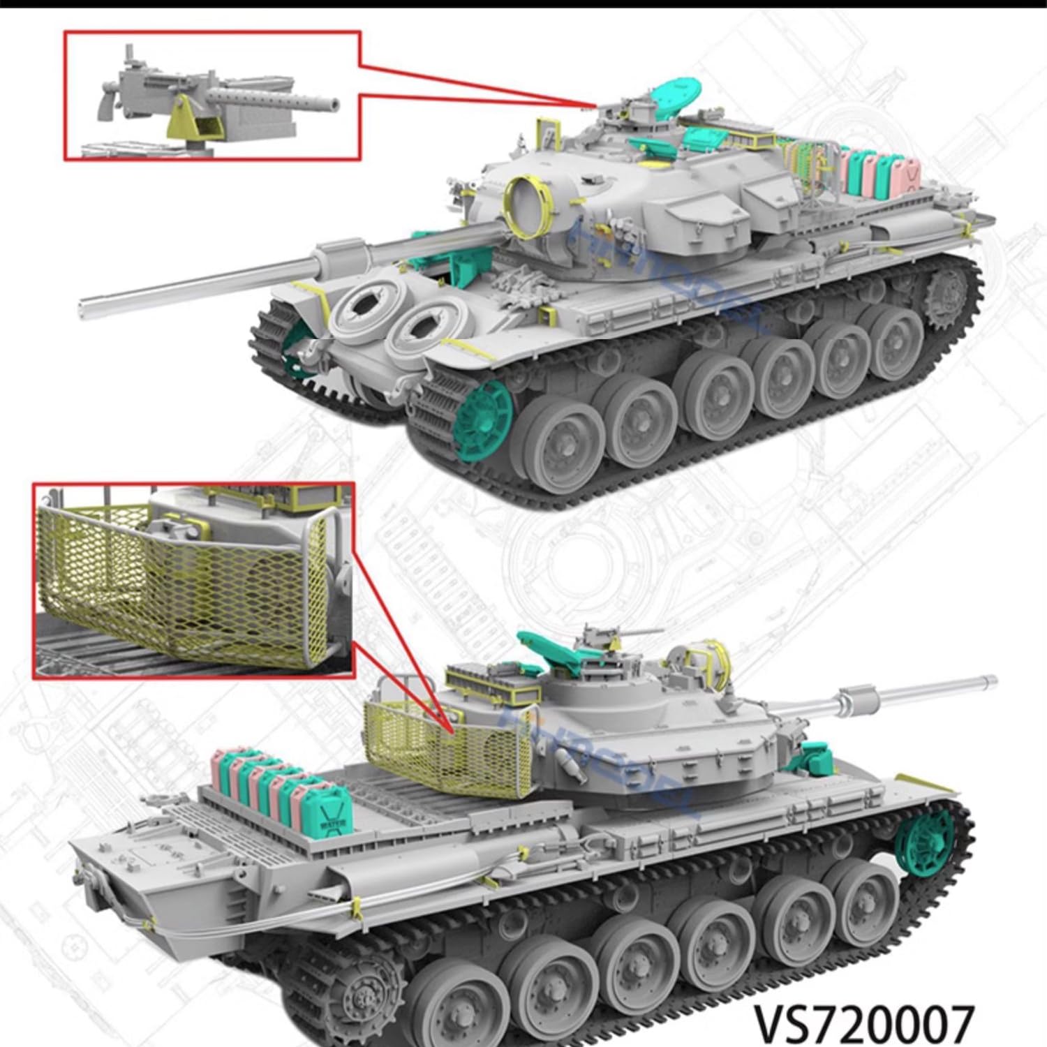 花田制造 VESPID Models VS720007 Centurion Tank Mk. 5/1 Royal Australian Armoured Corps (Vietnam War Version) Model kit 1/72 Scale,with Metal Barrel and PE Parts