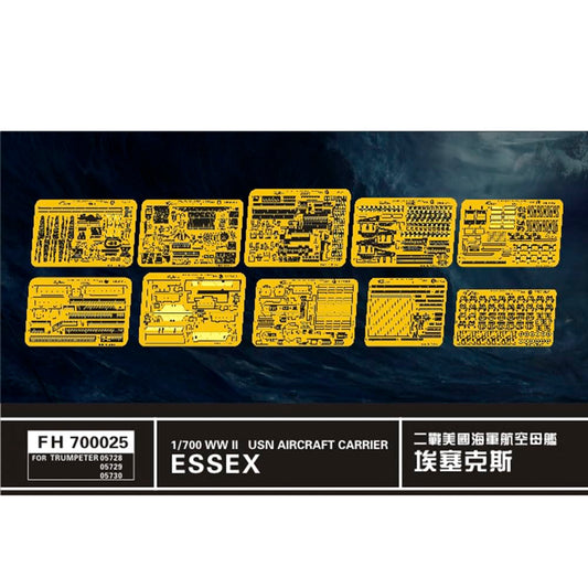 FLYHAWK FH700025 for Trumpeter 05728 05729 05730 1/700 WW2 USN Aircraft Carrier Essex Photoetch Enhancement Parts Photoetch Set Etched Parts