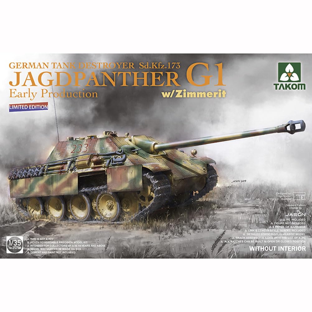 TAKOM 2125W Jagdpanther G1 Early Production w/Zimmerit 1/35 Scale Military Vehicle Model Kits Without Interior