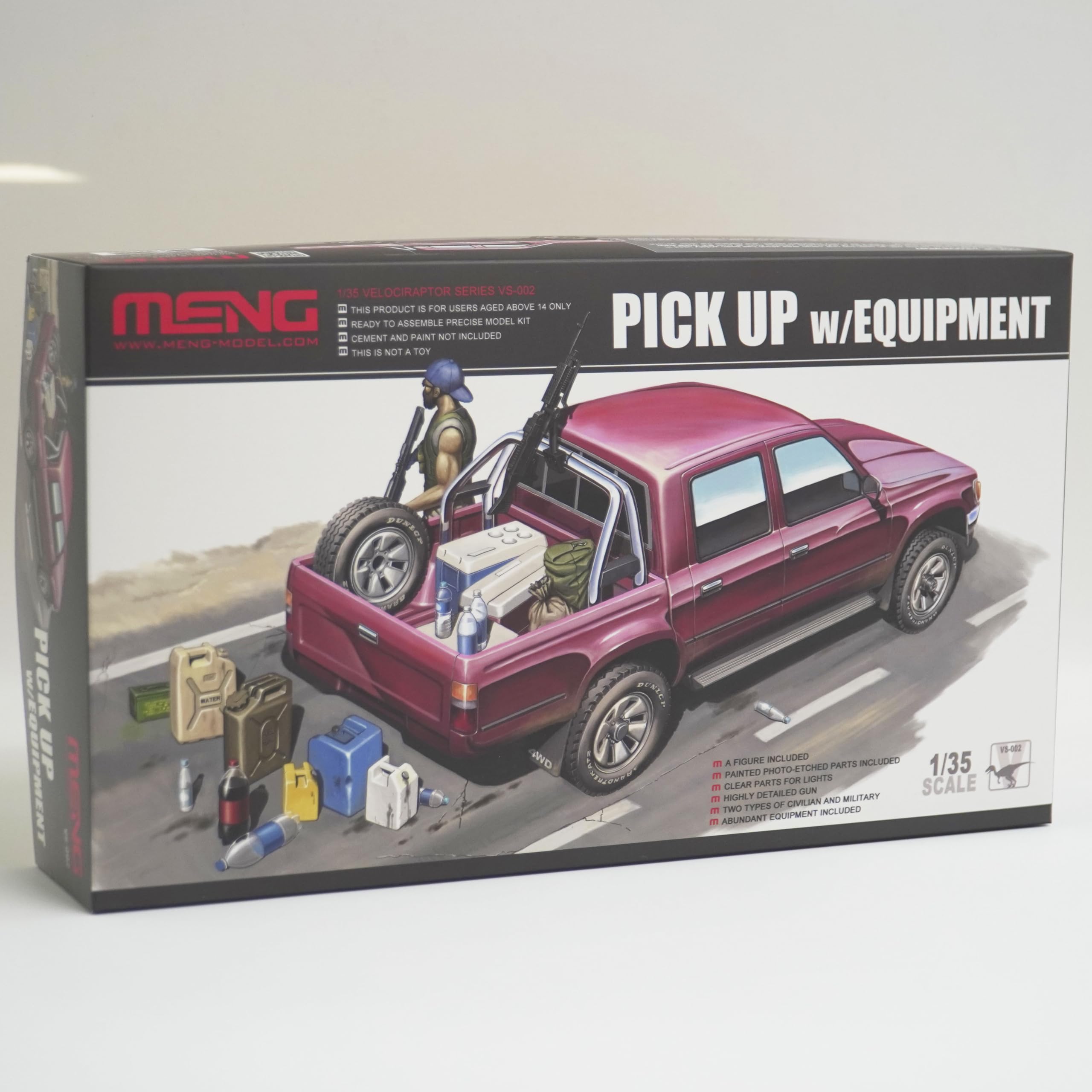 Meng VS-002 1/35 Pickup Truck w/Equipment, Plastic Model kit