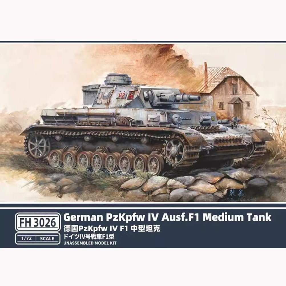 花田制造 Meng FH3026 German PzKpfw IV Ausf.F1 Medium Tank Model Kit, 1/72 Scale, Unassembled