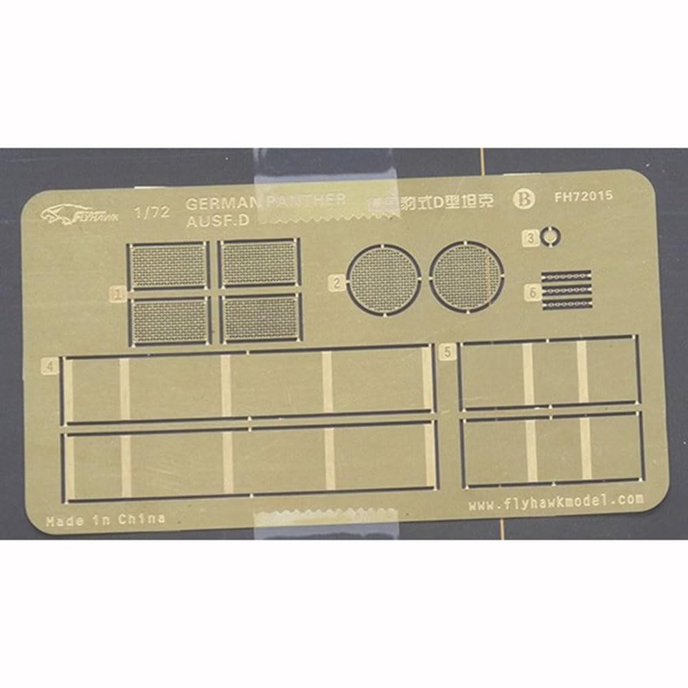 花田制造 flyhawk FH72015(3 Pcs) 1:72 Scale German Sd.Kfz.171 Panther Ausf.D Late Production Tank Model Kit for Dragon 7506, Photoetch Set Etched Parts