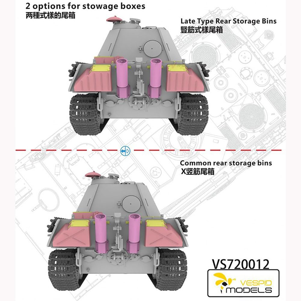 花田制造 Vespid Models VS720012,Panther G Tank Model Kit, 20mm Flakvierling auf Fahrgestell 1/72 Scale