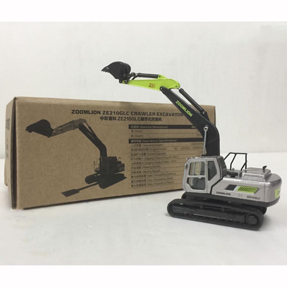 1/87 Zoomlion ZE210GLC Crawler Excavator Diecast Model, Crawler Excavator Adult Collectible die-cast Scale Model Replica,Engineering Vehicle Diecast Model