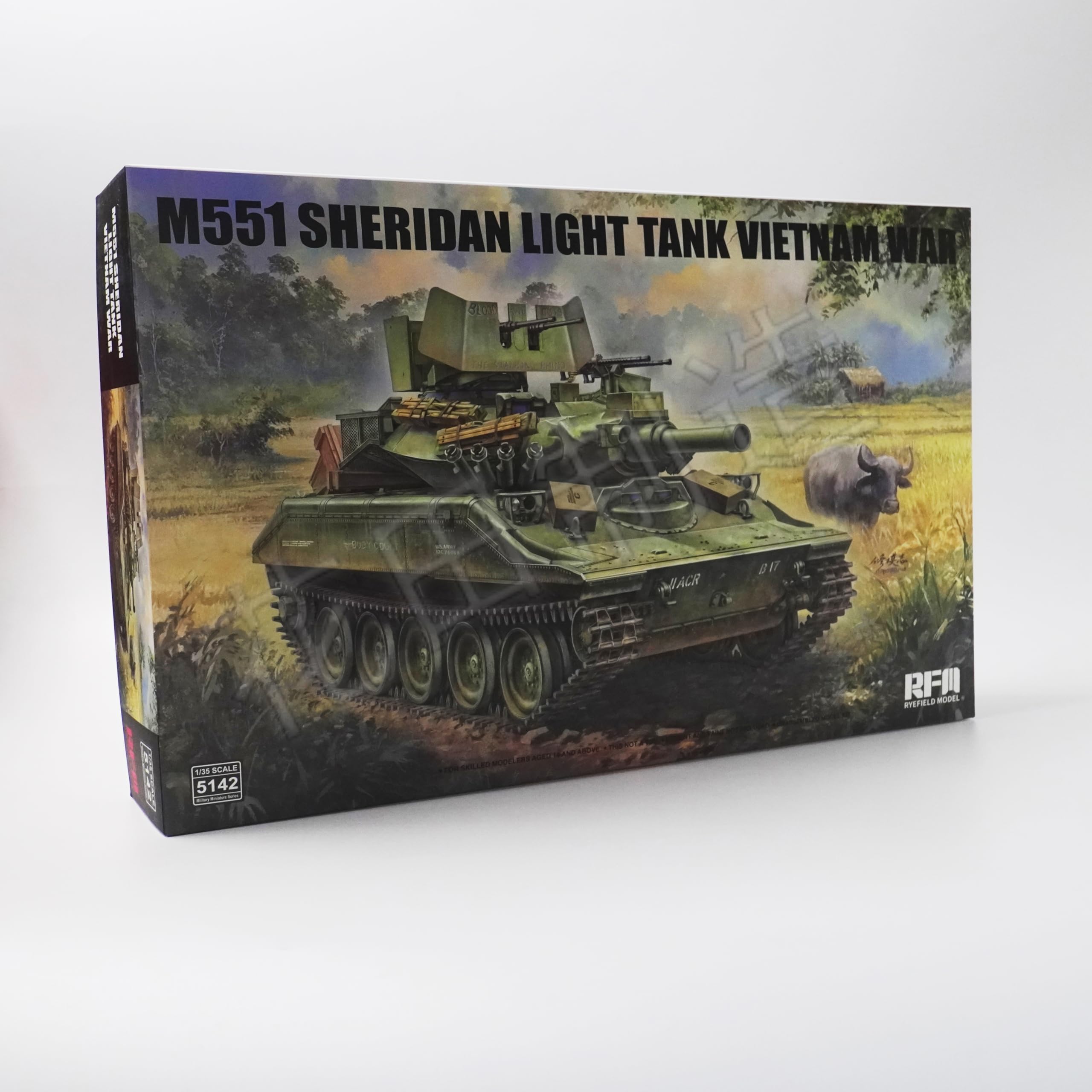 花田制造 RFM 5142 M551 Sheridan Light Tank Vietnam War, 1/35 Scale Military Model Kit, RyeField Model