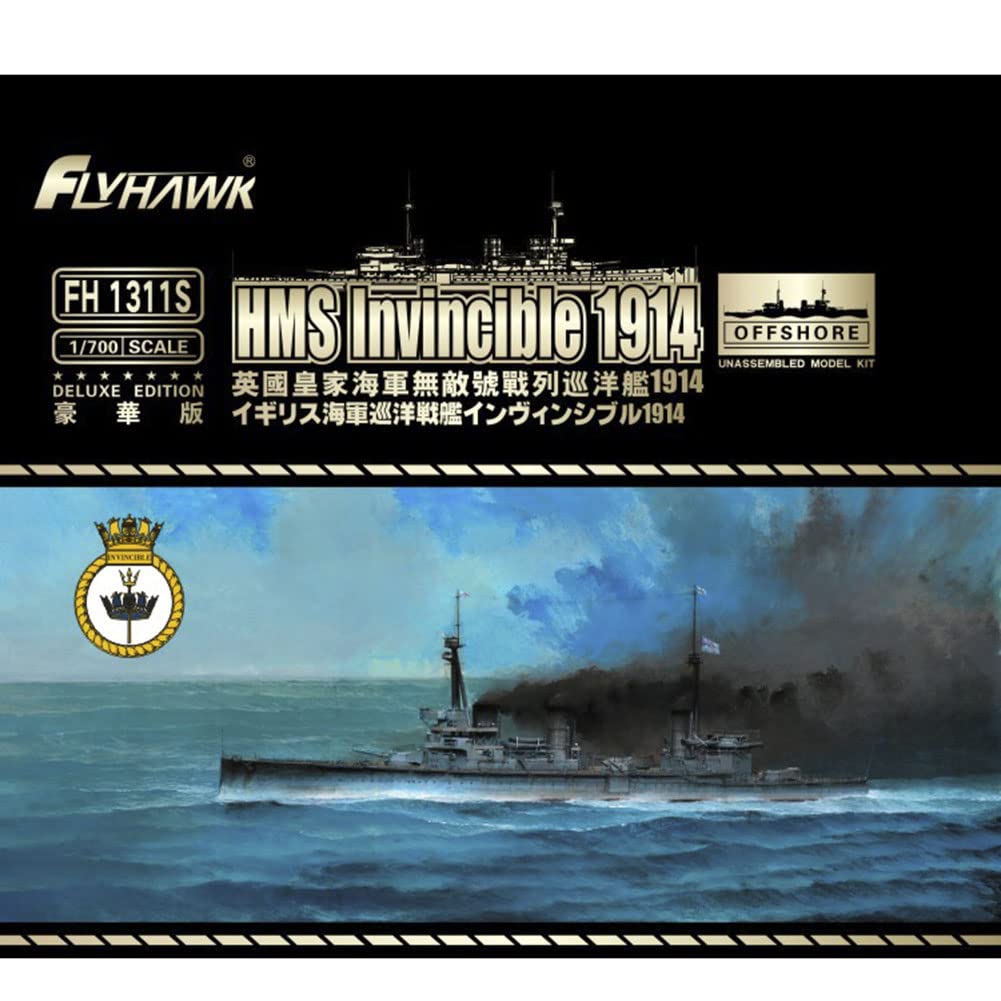 花田制造 Flyhawk FH1311S 1/700 HMS Invincible 1914 Deluxe Edition Plastic Model Kit