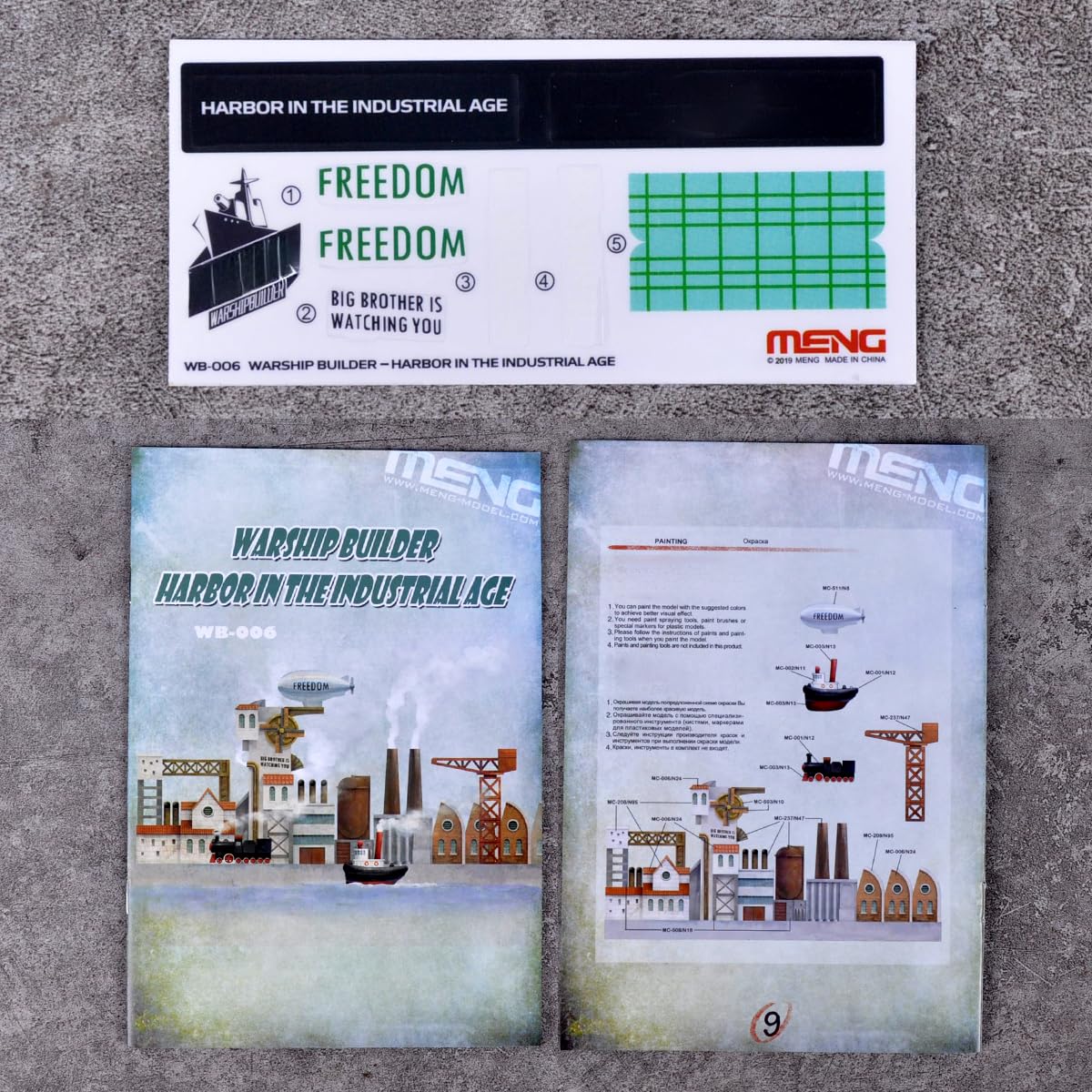 花田制造 Meng Warship Builder Harbor in The Industrial Age Plastic Model Kit, WB-006