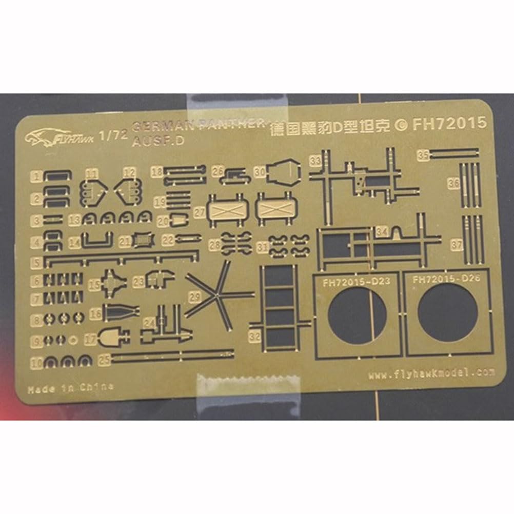 花田制造 flyhawk FH72015(3 Pcs) 1:72 Scale German Sd.Kfz.171 Panther Ausf.D Late Production Tank Model Kit for Dragon 7506, Photoetch Set Etched Parts