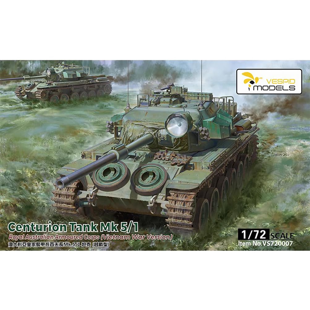 花田制造 VESPID Models VS720007 Centurion Tank Mk. 5/1 Royal Australian Armoured Corps (Vietnam War Version) Model kit 1/72 Scale,with Metal Barrel and PE Parts