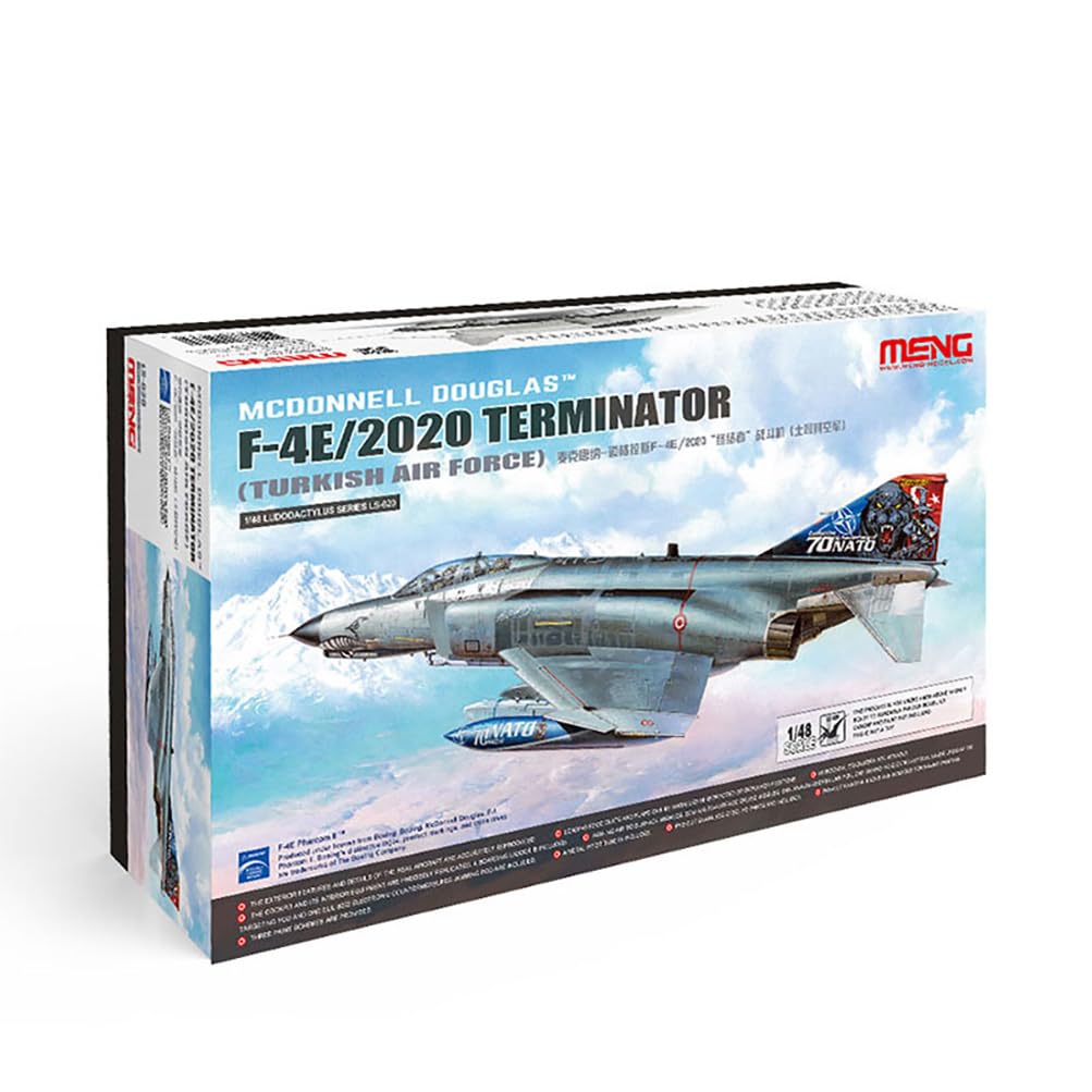 花田制造 Meng Model LS-020 F-4E/2020 Terminator Turkish Air Force Aircraft Model Kit, 1:48 Scale, Military Aviation Display