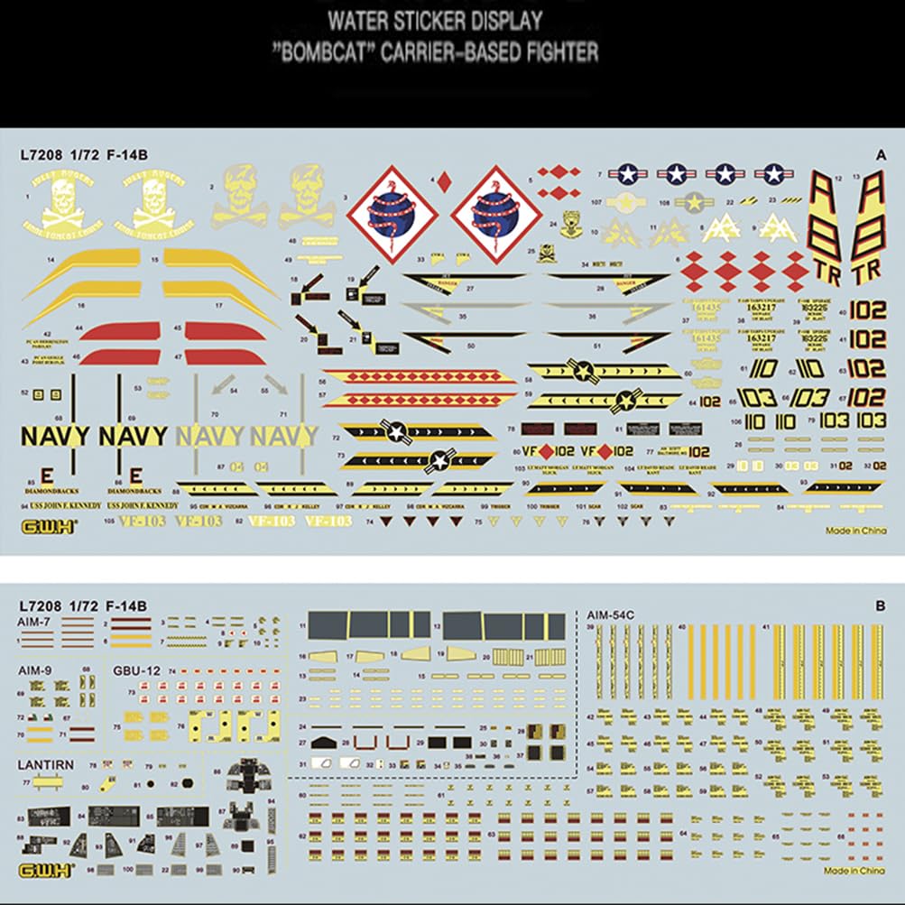 花田制造 G.W.H. F-14B Bombcat 1/72 Scale Military Aircraft Model Kit, L7208