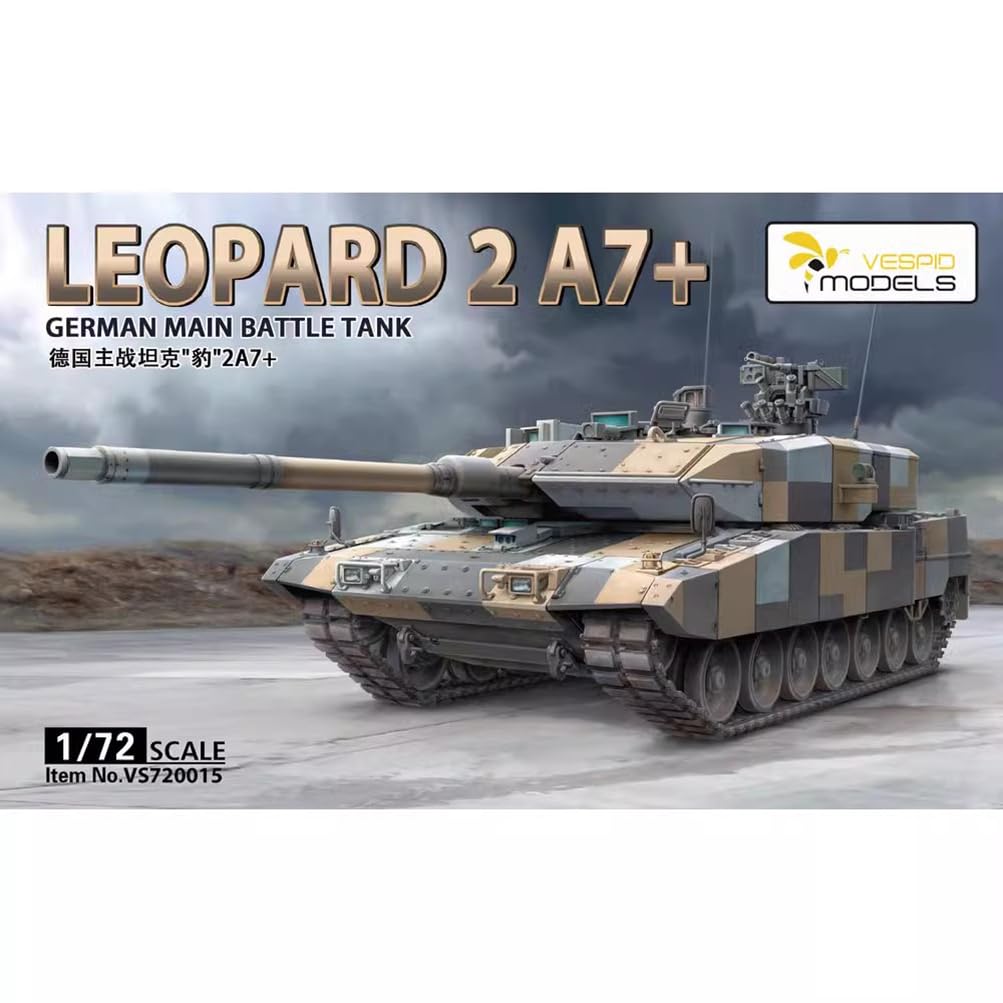花田制造 Vespid Models VS720015 Leopard 2A7+ German Main Battle Tank, 1/72 Scale Model Kit