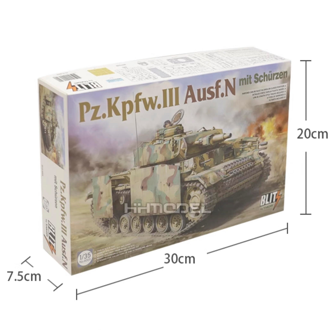 Takom 8005 1/35 Scale PZ.KPFW.III Ausf.N mit schurzen Military Tank Model Kit