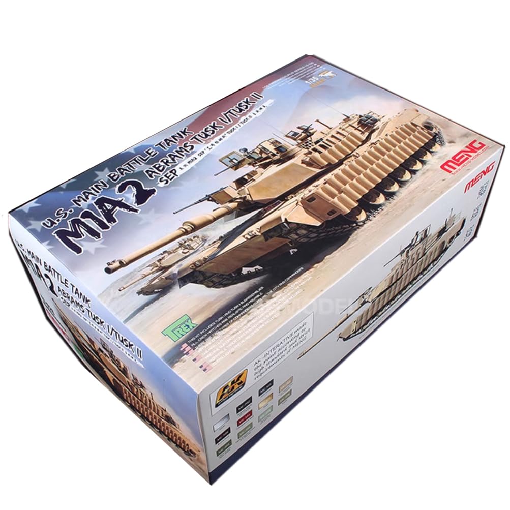 花田制造 Meng TS-026 U.S. Main Battle Tank M1A2 Abrams TUSK I/TUSK II SEP Model Kit, 1:35 Scale