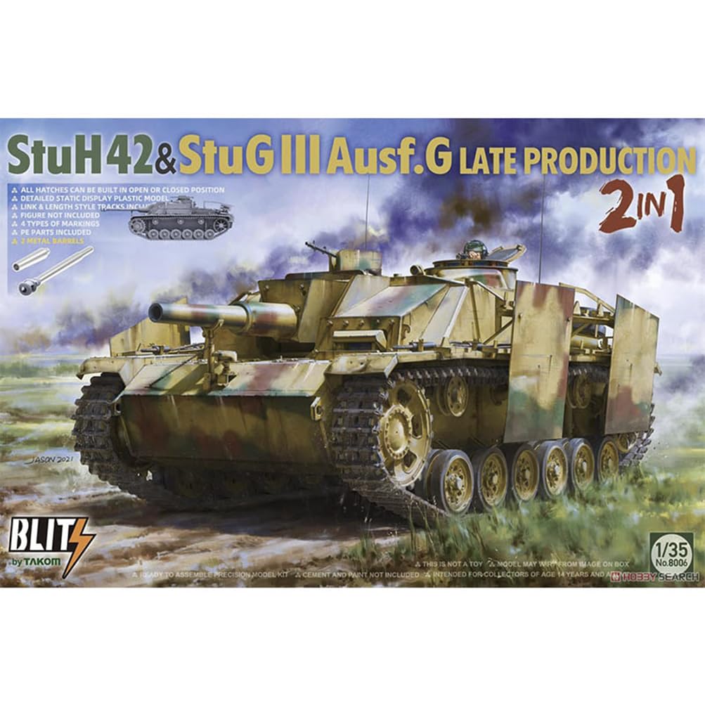 TAKOM BLITS 8006,1/35 Scale,  StuH 42 & StuG III Ausf. G Late Production Model kit