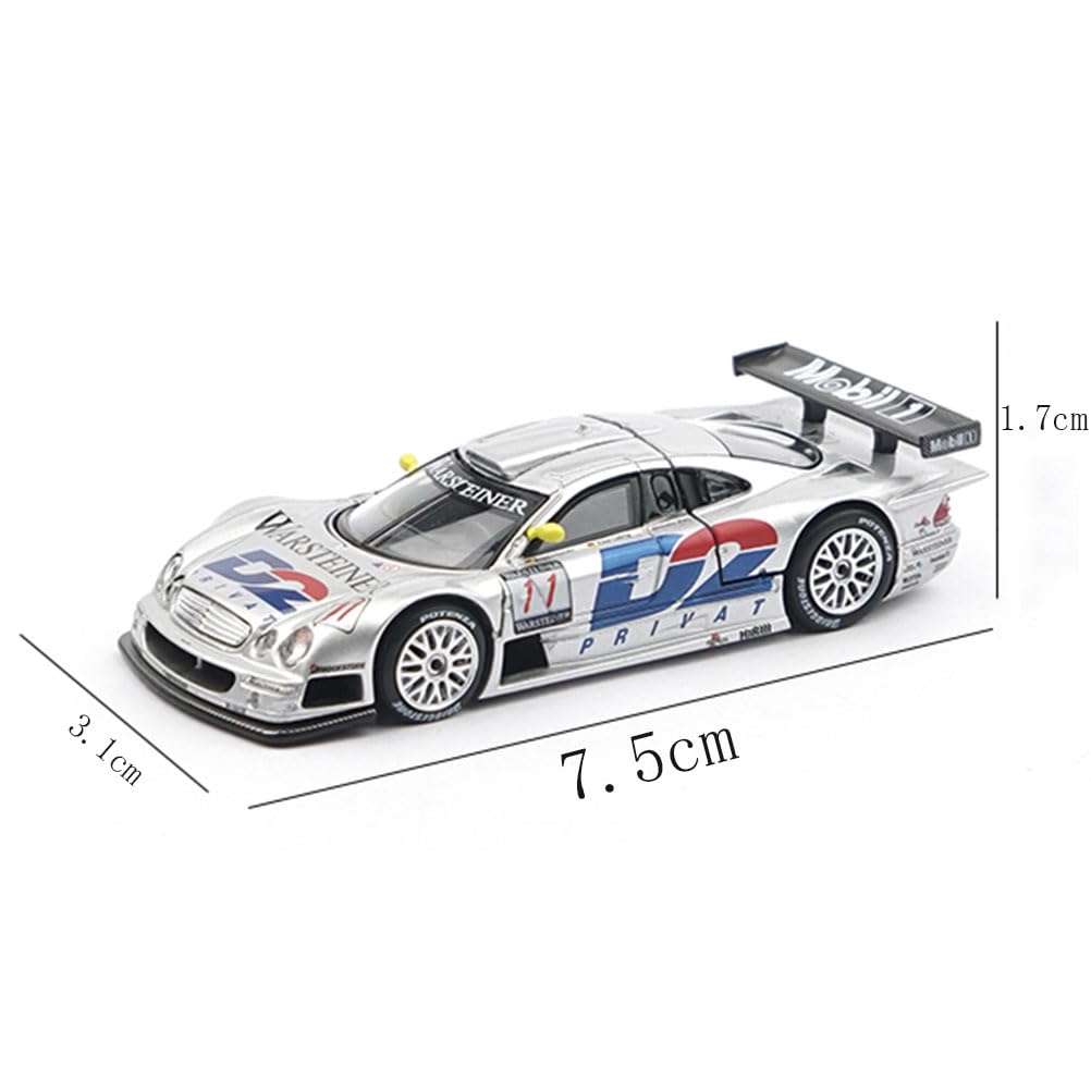XCARTOYS CLK-GTR 1997 FIA GT Racing Car, S25-01, 1/64 Scale, D2 Design, Silver