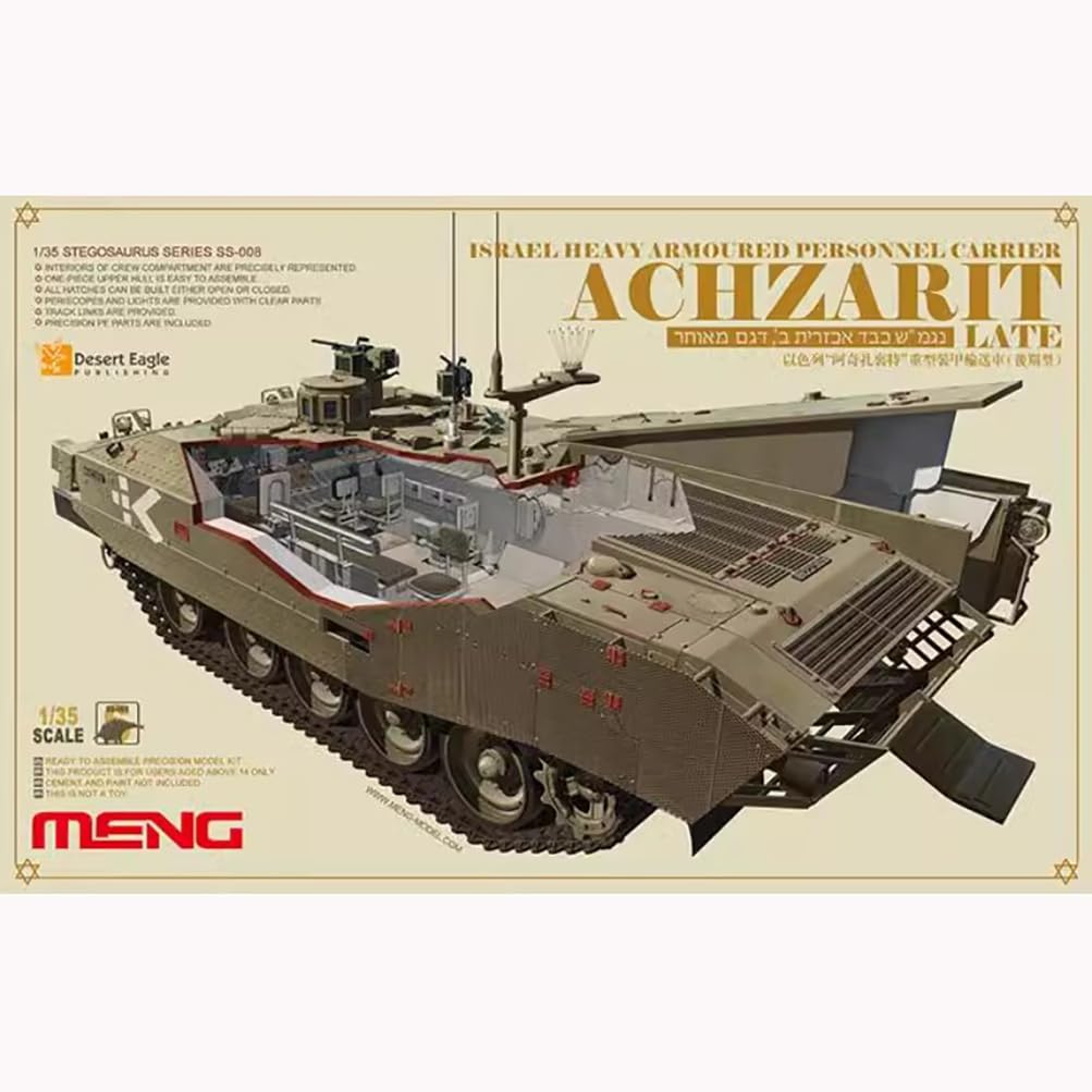 花田制造 Meng SS-008 1/35 Scale Israel Achzarit Heavy Armored Personnel Carrier Late Model Kit, Desert Eagle Series