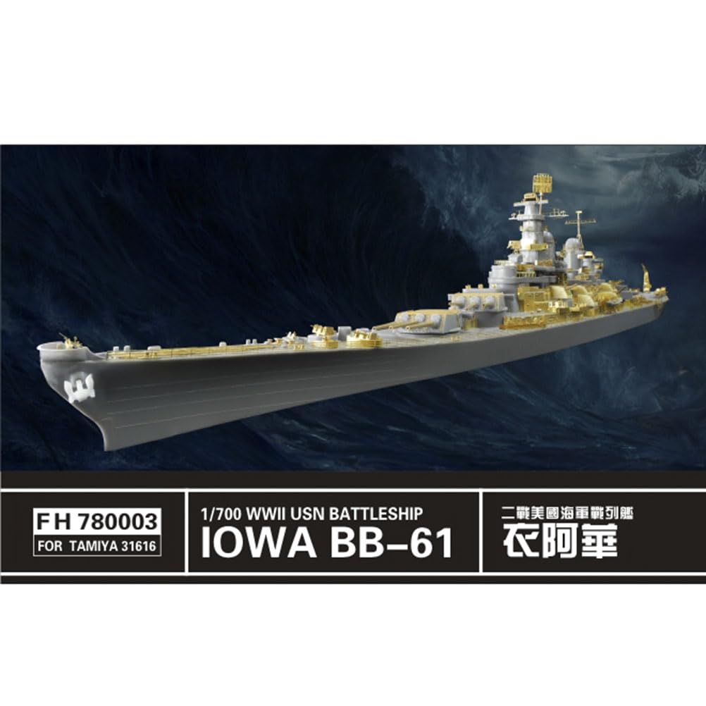 FLYHAWK FH78003 for Tamiya 31616 1/700 WWII USN Battleship Iowa BB-61 Photoetch Enhancement Parts Photoetch Set Etched Parts
