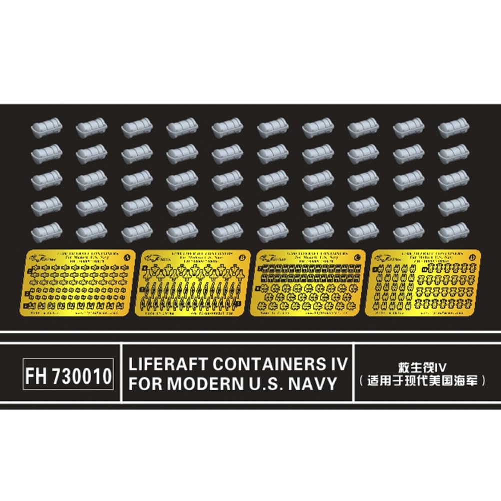 花田制造 FLYHAWK FH730010 LIFERAFT CONTAINERS IV for Modern U.S.Navy Photoetch Enhancement Parts Photoetch Set Etched Parts