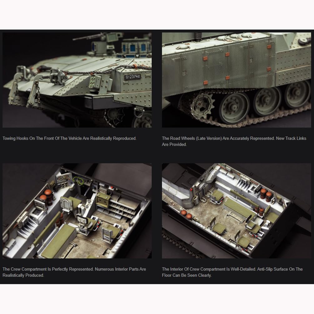 花田制造 Meng SS-008 1/35 Scale Israel Achzarit Heavy Armored Personnel Carrier Late Model Kit, Desert Eagle Series
