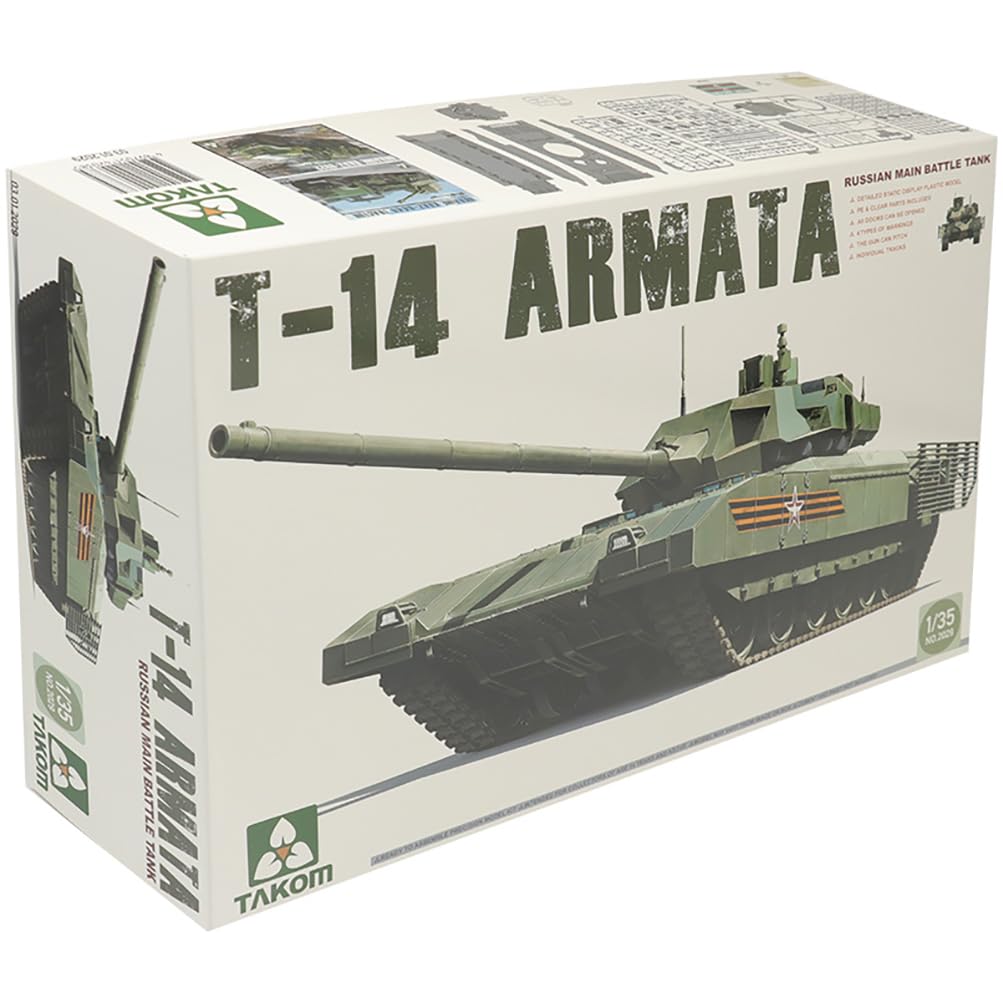 Takom 2029 T-14 Armata Russian Main Battle Tank Model Kit, 1/35 Scale Military Vehicle