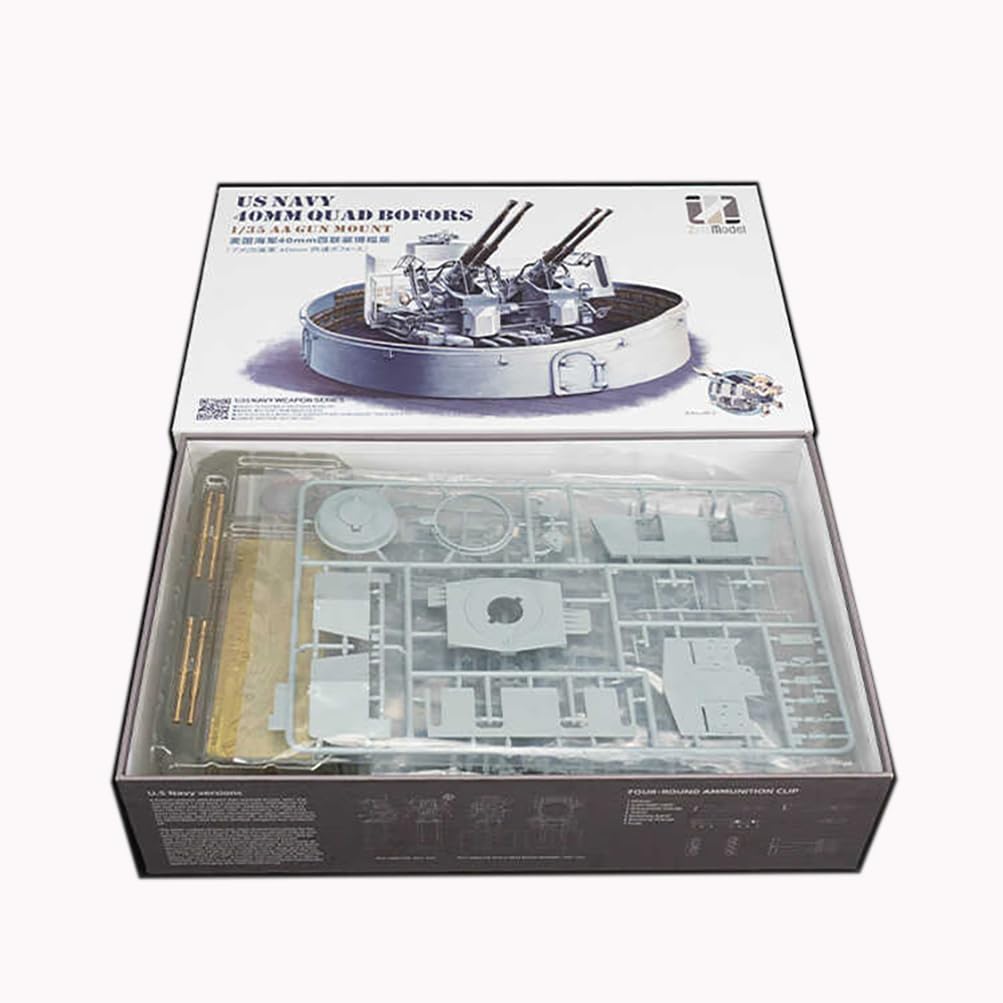 花田制造 ZimModel ZM53001 US Navy 40mm Quad Bofors AA Gun Mount, 1/35 Scale Military Model Kit